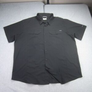Columbia Shirt mens XXL Black Omni Shade Short Sleeve Button Up Outdoor Vented